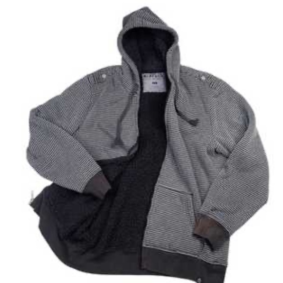 Other - Surplus - Sherpa lined Striped Men's Zip-up hoodie.  Large